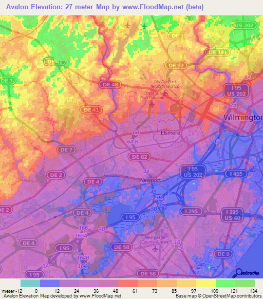 Avalon,US Elevation Map