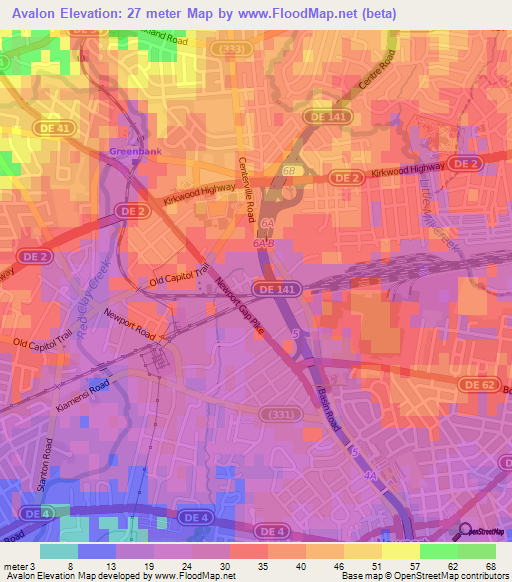 Avalon,US Elevation Map