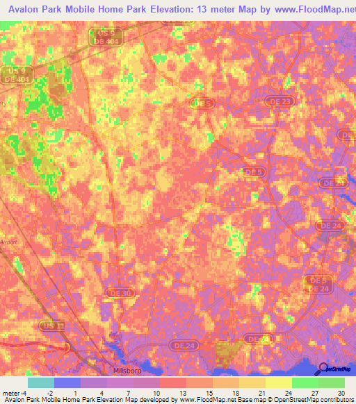 Avalon Park Mobile Home Park,US Elevation Map