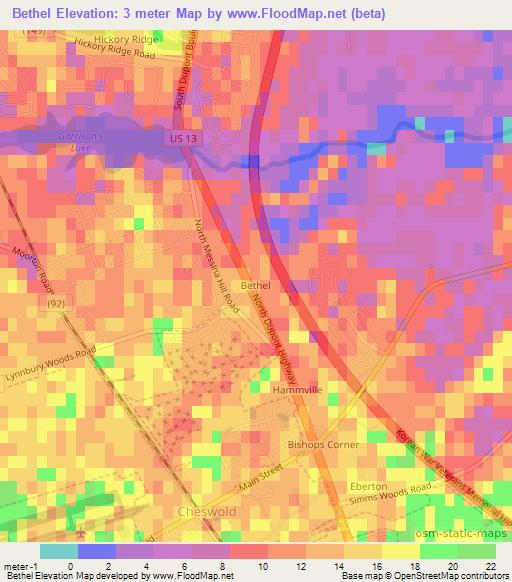 Bethel,US Elevation Map