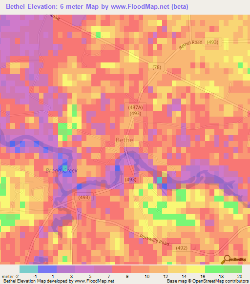 Bethel,US Elevation Map