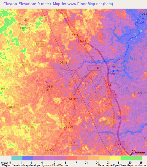 Clayton,US Elevation Map