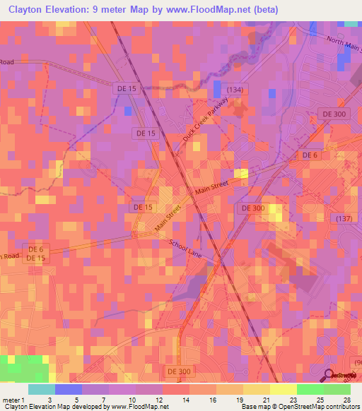 Clayton,US Elevation Map