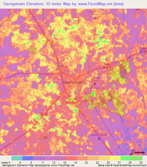 Georgetown,US Elevation Map