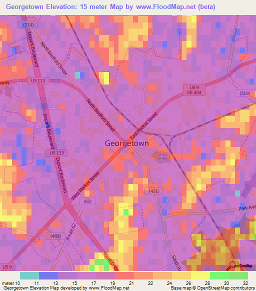 Georgetown,US Elevation Map