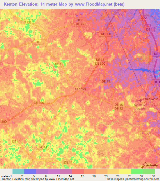 Kenton,US Elevation Map