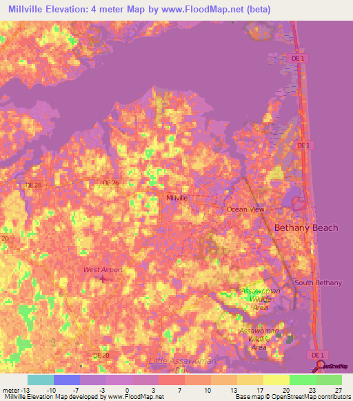 Millville,US Elevation Map