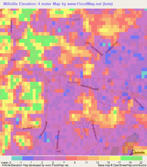 Millville,US Elevation Map