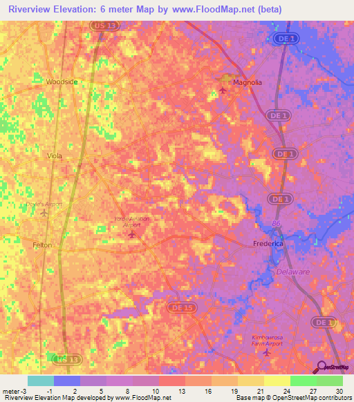 Riverview,US Elevation Map