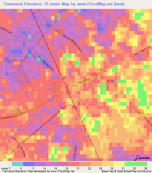 Townsend,US Elevation Map