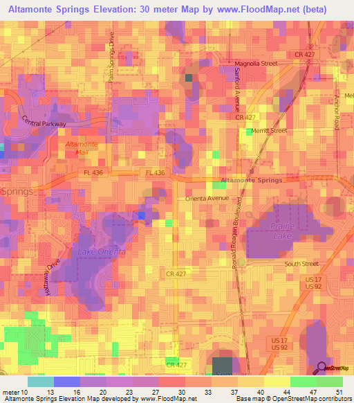 Altamonte Springs,US Elevation Map