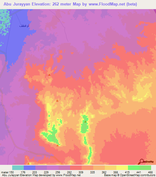 Abu Jurayyan,Egypt Elevation Map