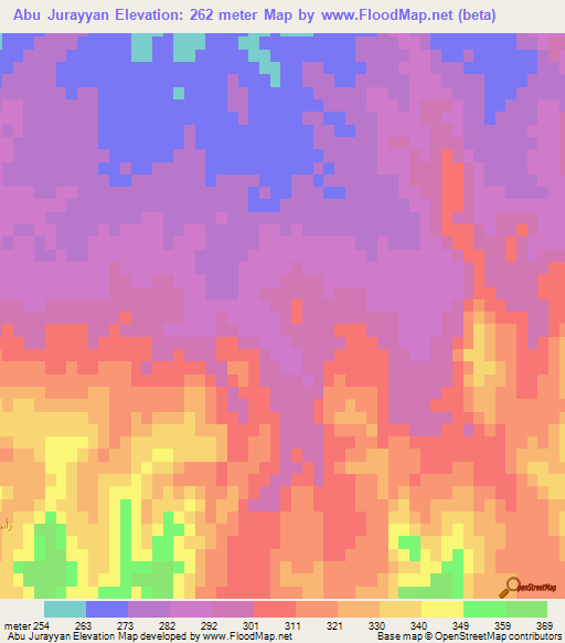 Abu Jurayyan,Egypt Elevation Map