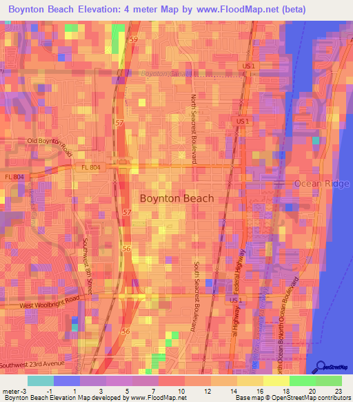 Boynton Beach,US Elevation Map