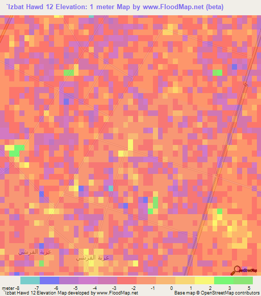 `Izbat Hawd 12,Egypt Elevation Map