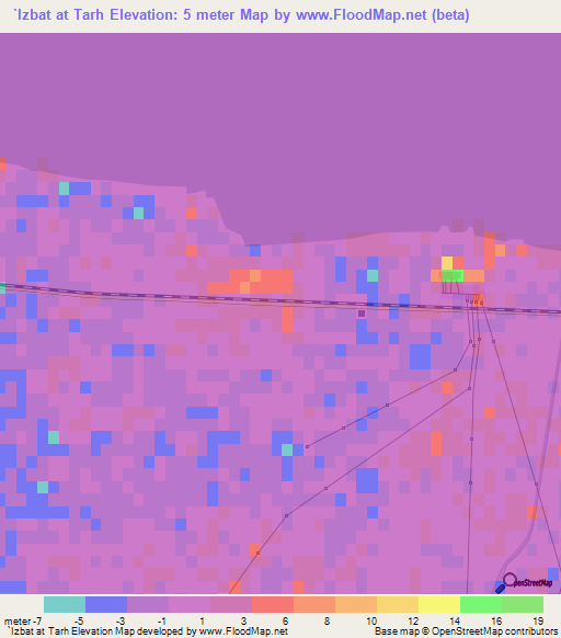 `Izbat at Tarh,Egypt Elevation Map