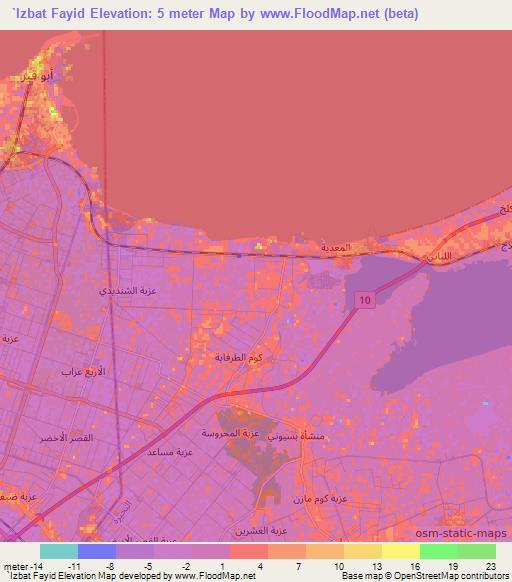 `Izbat Fayid,Egypt Elevation Map