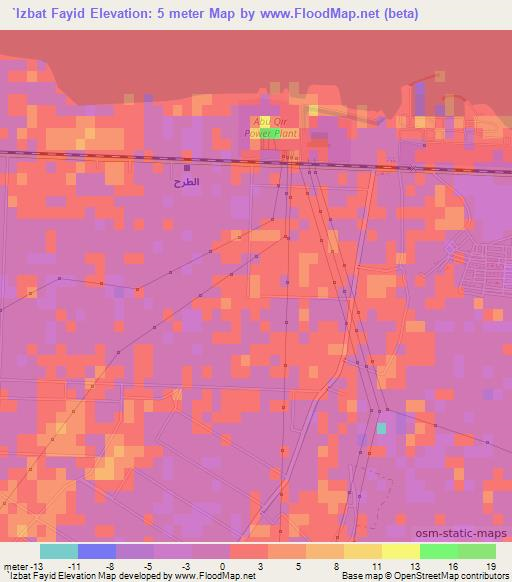 `Izbat Fayid,Egypt Elevation Map