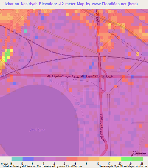 `Izbat an Nasiriyah,Egypt Elevation Map