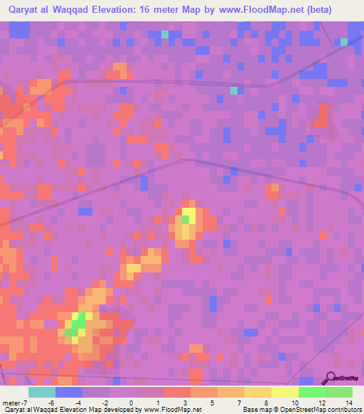 Qaryat al Waqqad,Egypt Elevation Map