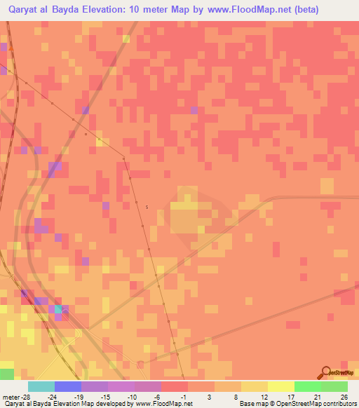 Qaryat al Bayda,Egypt Elevation Map