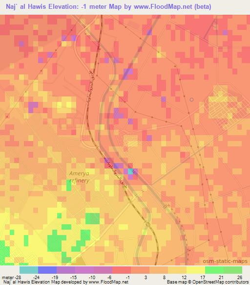 Naj` al Hawis,Egypt Elevation Map