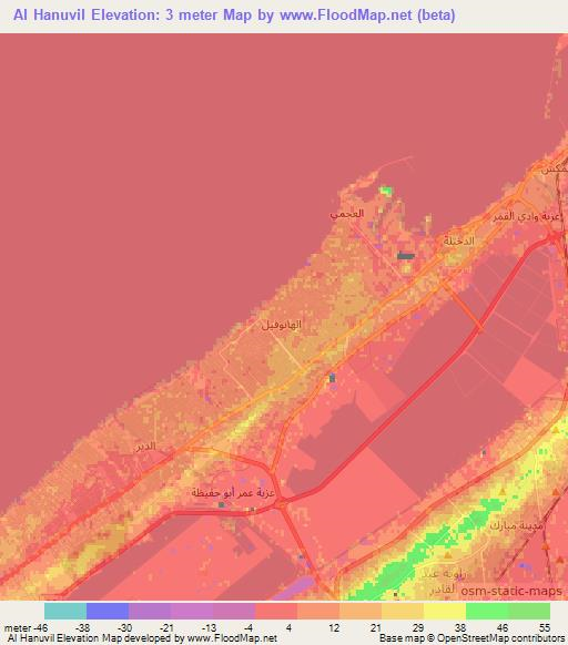 Al Hanuvil,Egypt Elevation Map