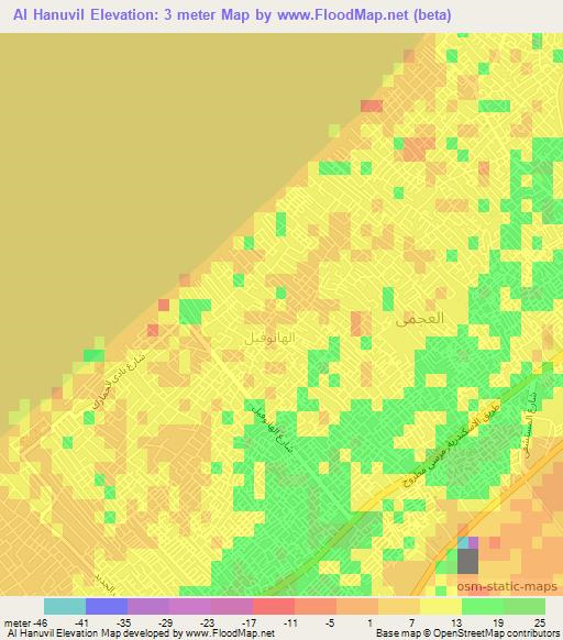 Al Hanuvil,Egypt Elevation Map