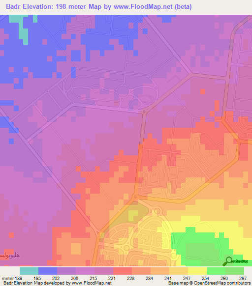 Badr,Egypt Elevation Map