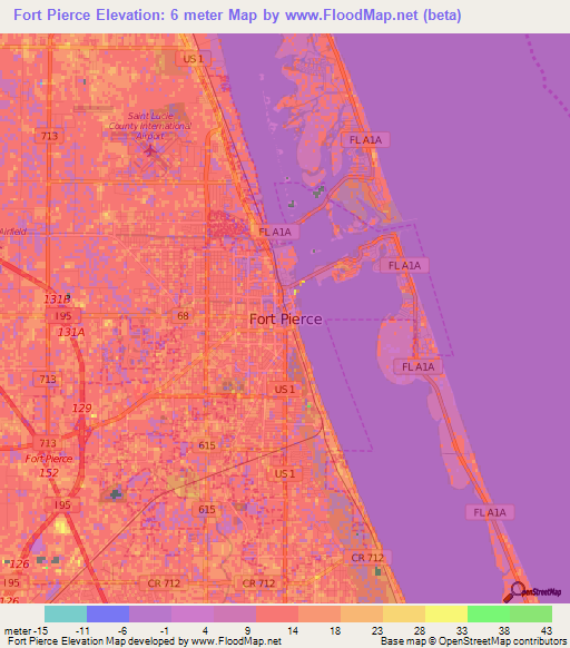 Fort Pierce,US Elevation Map