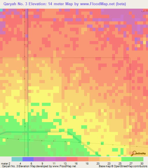 Qaryah No. 3,Egypt Elevation Map