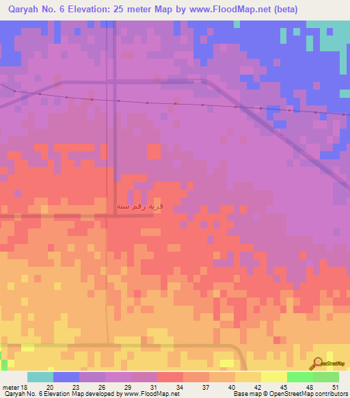 Qaryah No. 6,Egypt Elevation Map