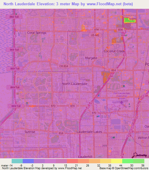 North Lauderdale,US Elevation Map