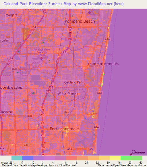 Oakland Park,US Elevation Map