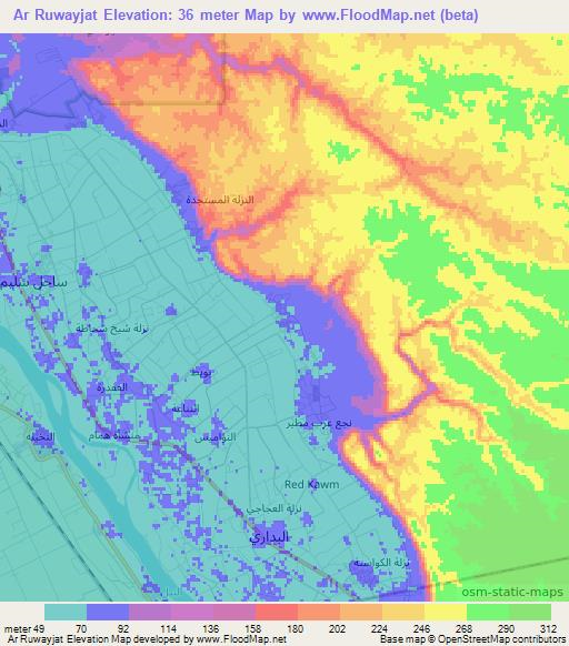 Ar Ruwayjat,Egypt Elevation Map