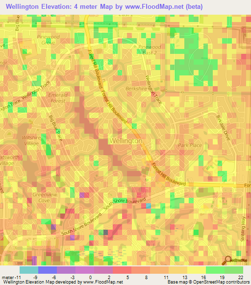 Wellington,US Elevation Map