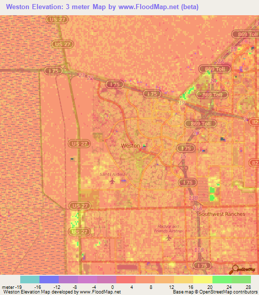 Weston,US Elevation Map