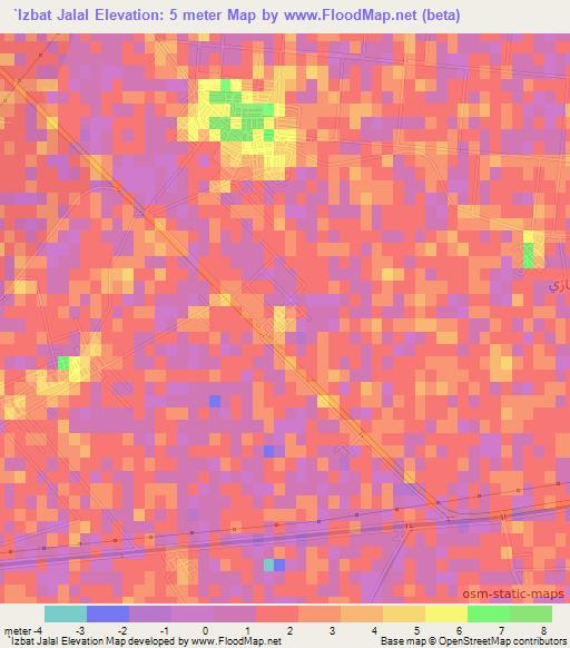 `Izbat Jalal,Egypt Elevation Map