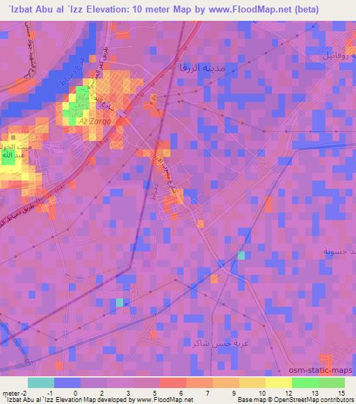 `Izbat Abu al `Izz,Egypt Elevation Map