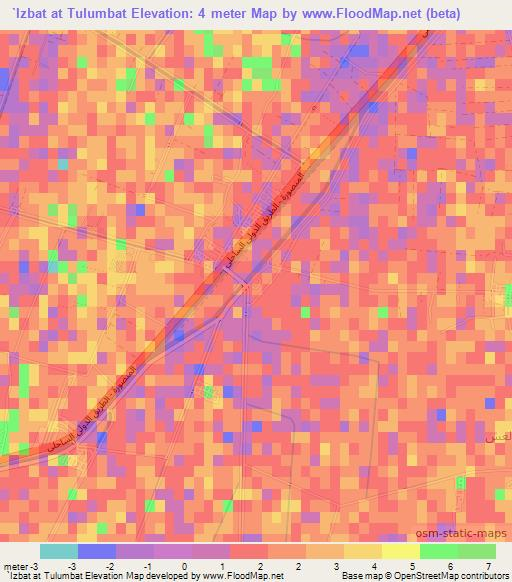 `Izbat at Tulumbat,Egypt Elevation Map