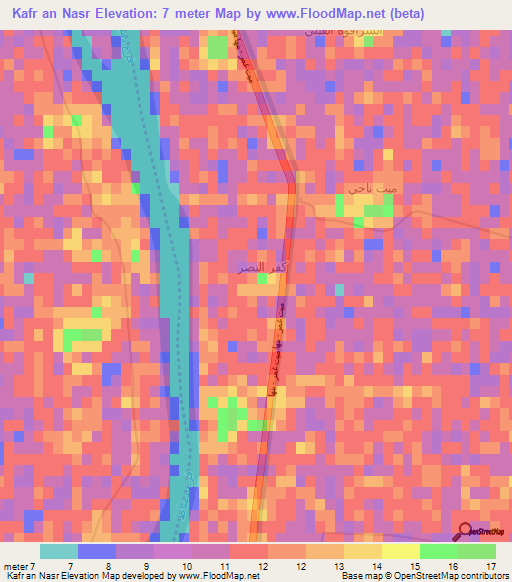 Kafr an Nasr,Egypt Elevation Map