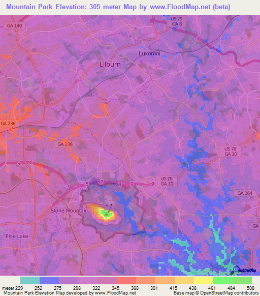 Mountain Park,US Elevation Map