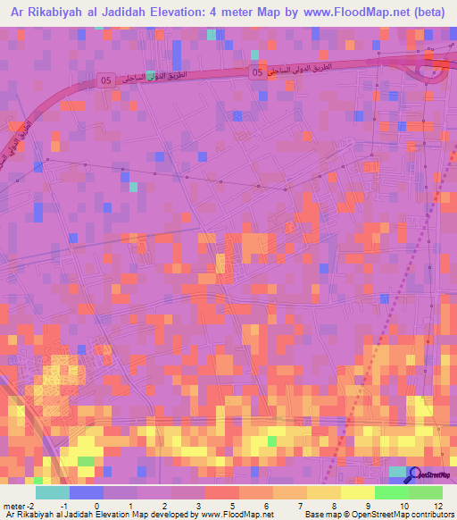 Ar Rikabiyah al Jadidah,Egypt Elevation Map