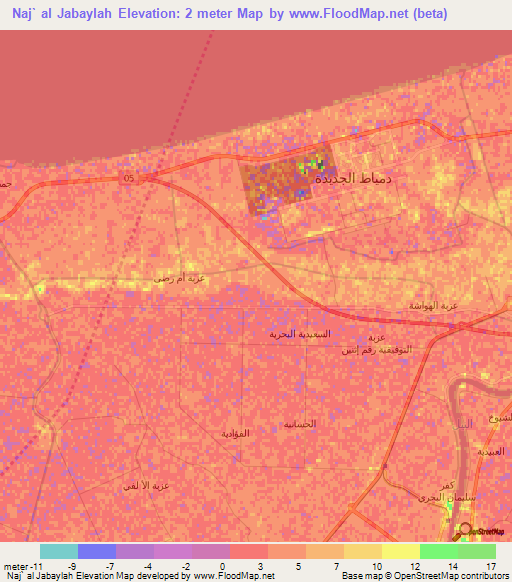 Naj` al Jabaylah,Egypt Elevation Map