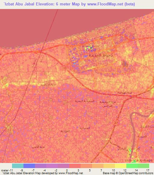 `Izbat Abu Jabal,Egypt Elevation Map