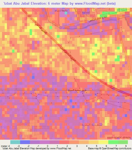 `Izbat Abu Jabal,Egypt Elevation Map