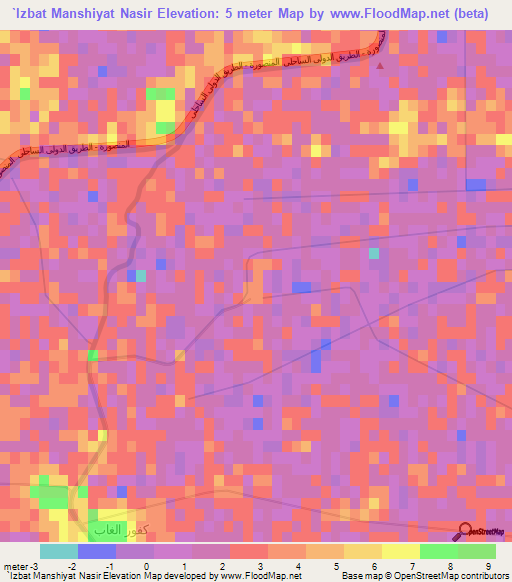 `Izbat Manshiyat Nasir,Egypt Elevation Map