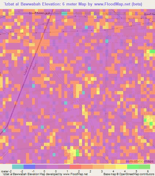 `Izbat al Bawwabah,Egypt Elevation Map