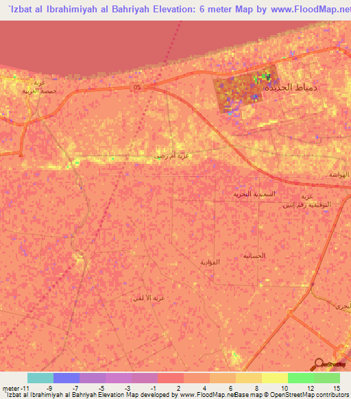 `Izbat al Ibrahimiyah al Bahriyah,Egypt Elevation Map