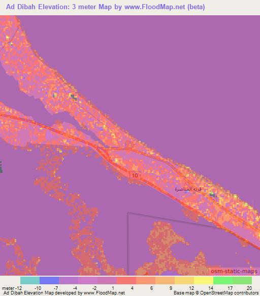 Ad Dibah,Egypt Elevation Map